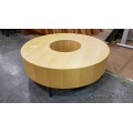 Coalesse Circa Maple Occasional Round Table w/ Gunmetal Legs
